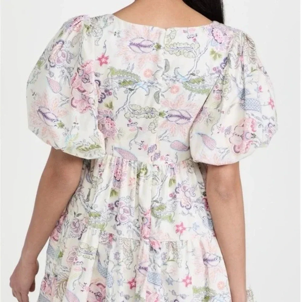 Cinq à Sept‎ Size 8 Dress Ethel Paisley Puff Sleeve Babydoll Feminine Dainty